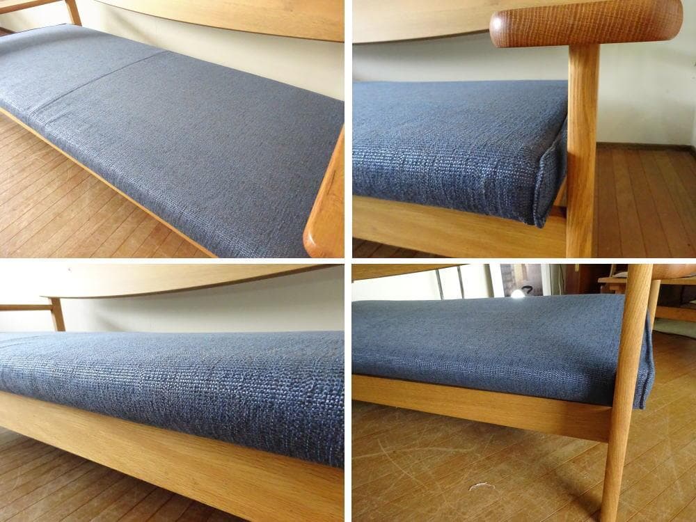HIDA/飛騨産業　3Pソファ　ナラ　節あり　カバーリングクッション　展示品