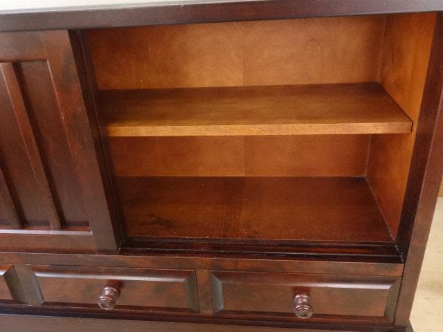 北海道民芸家具　ＨＭ108　茶棚　リビングサイドボード　再塗装済　ＵＳＥＤ