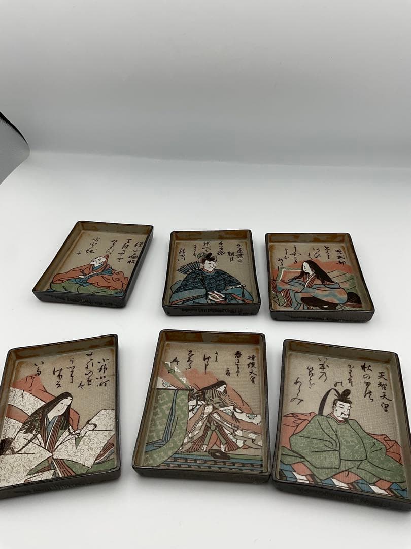 歌仙 歌留多 百人一首 角皿 銘々皿