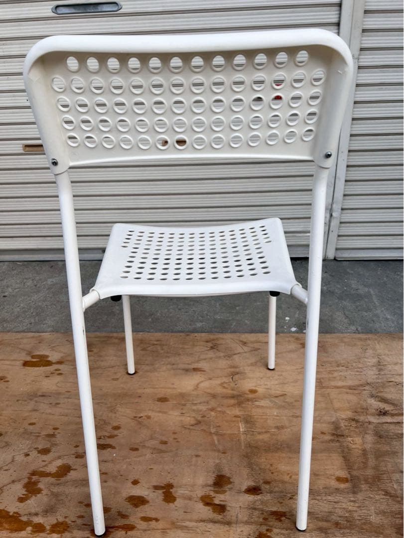 IKEA ADDE チェア 4脚セット ホワイト スタッキング 椅子