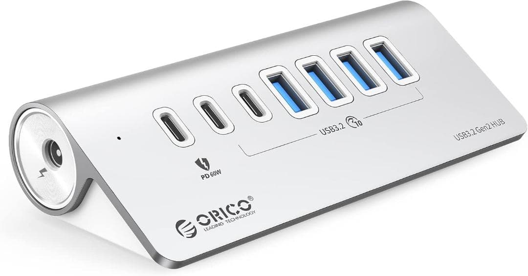 【最終価格】ORICO USBハブ 7ポート 10Gbps高速転送 1m L字線