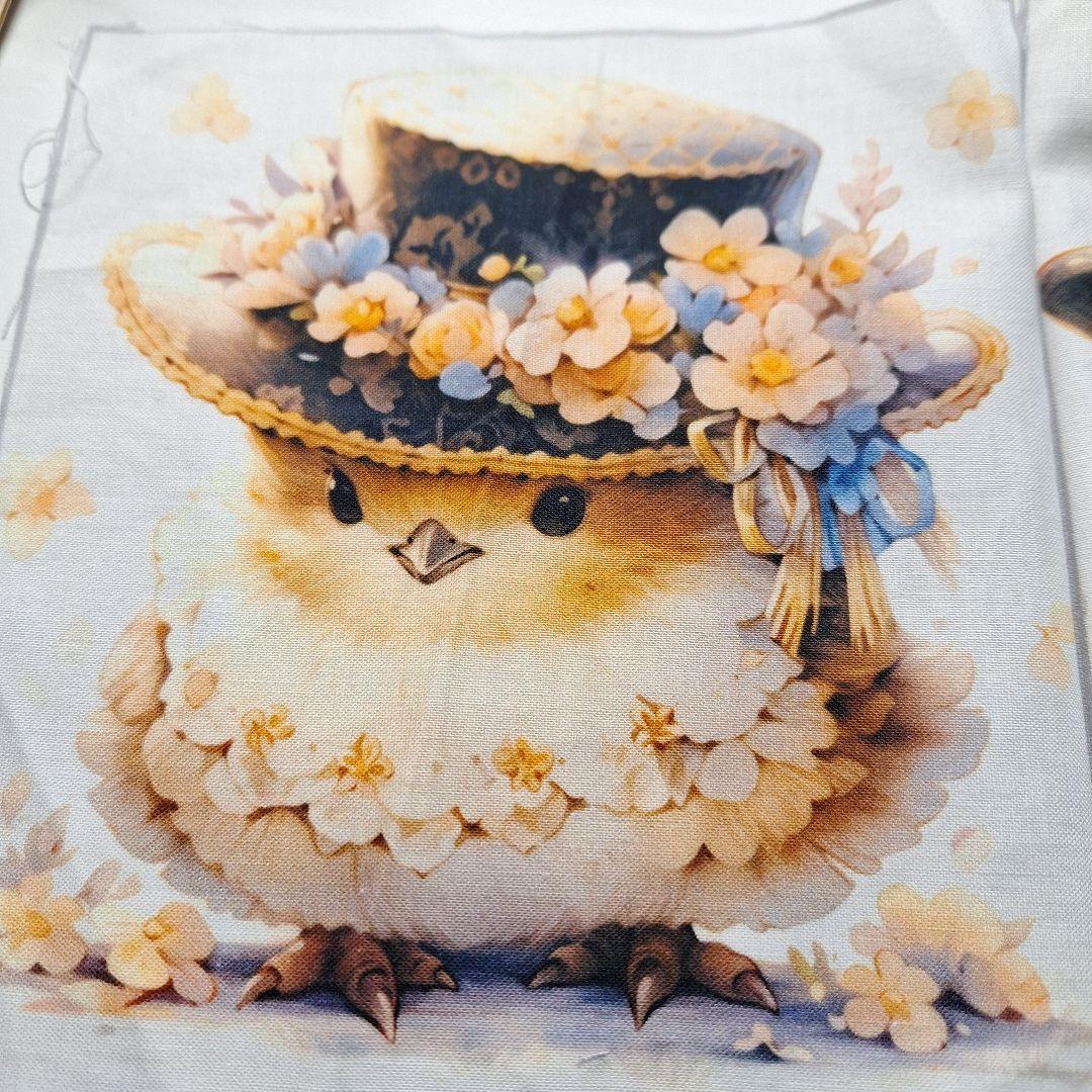 すずめパネル生地　ハンドメイド