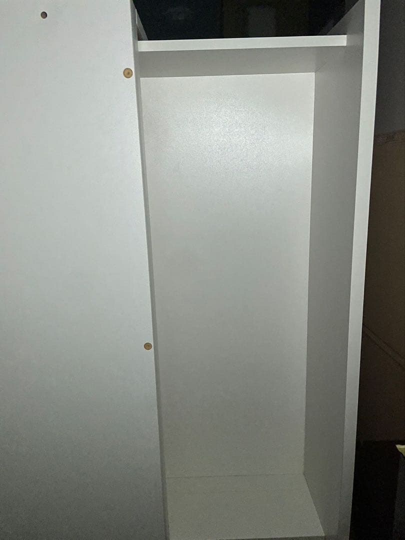 ニトリ　シングルサイズ　棚・サイド収納付きベッドフレーム　ホワイト色•柄無し