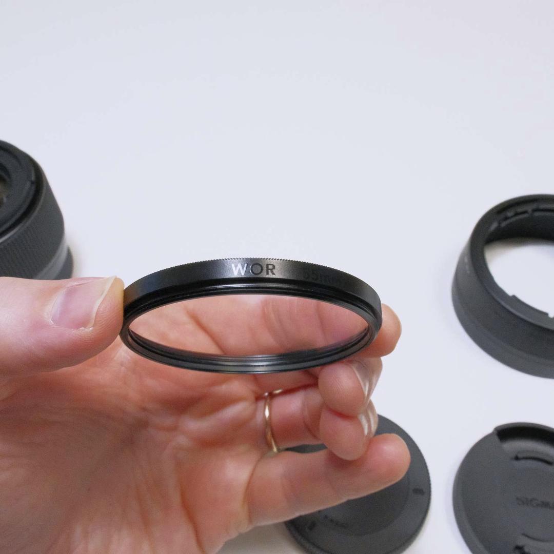 シグマ レンズ Xマウント 56mm F1.4 DC DN プロテクター付き