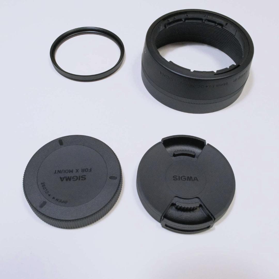 シグマ レンズ Xマウント 56mm F1.4 DC DN プロテクター付き