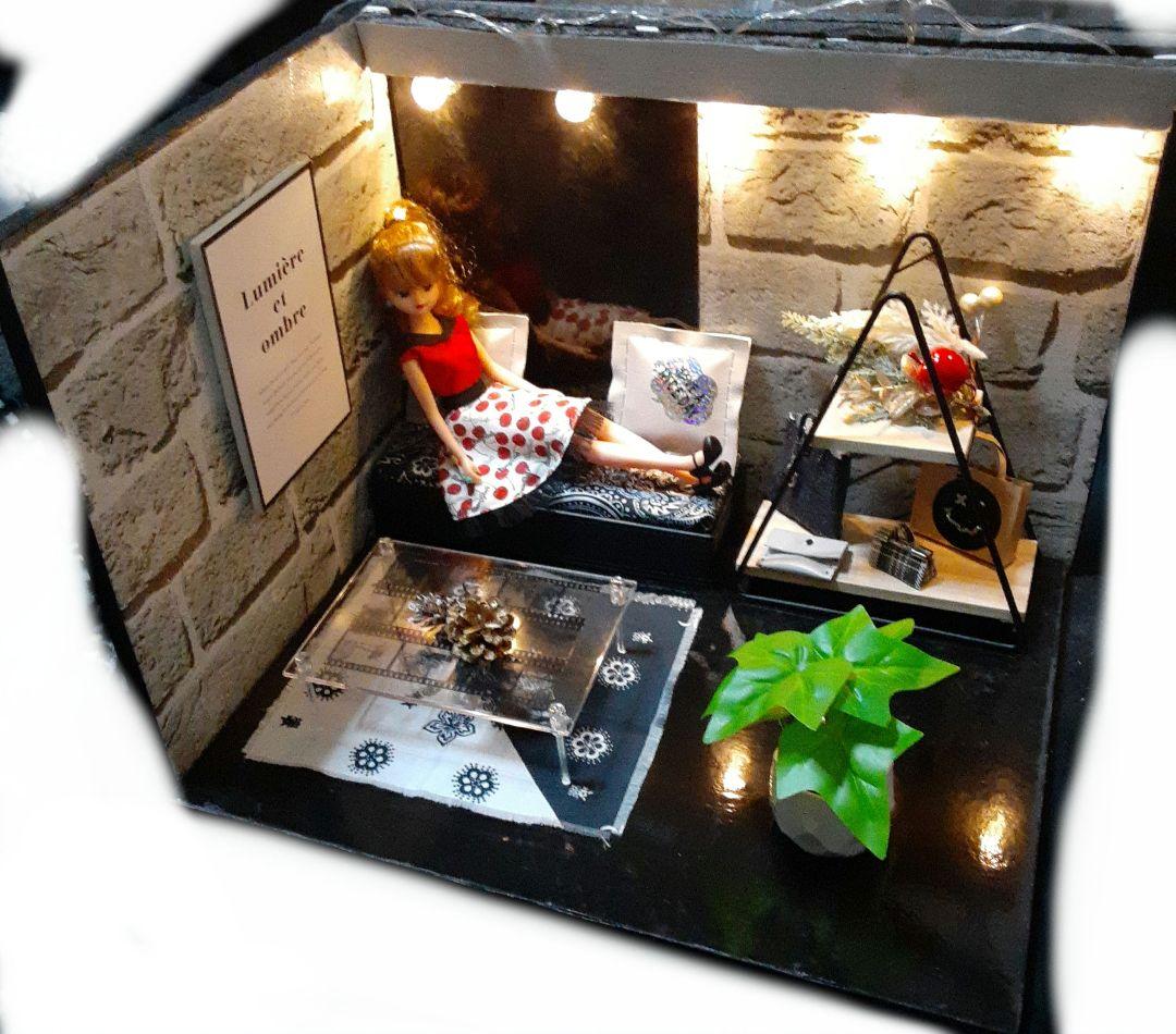 SALE 2Wayメンズドールハウスセット ミニチュア背景ボード