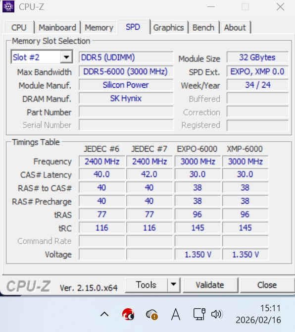 シリコンパワー DDR5 Zenith RGB 6000MHz32GBジャンク