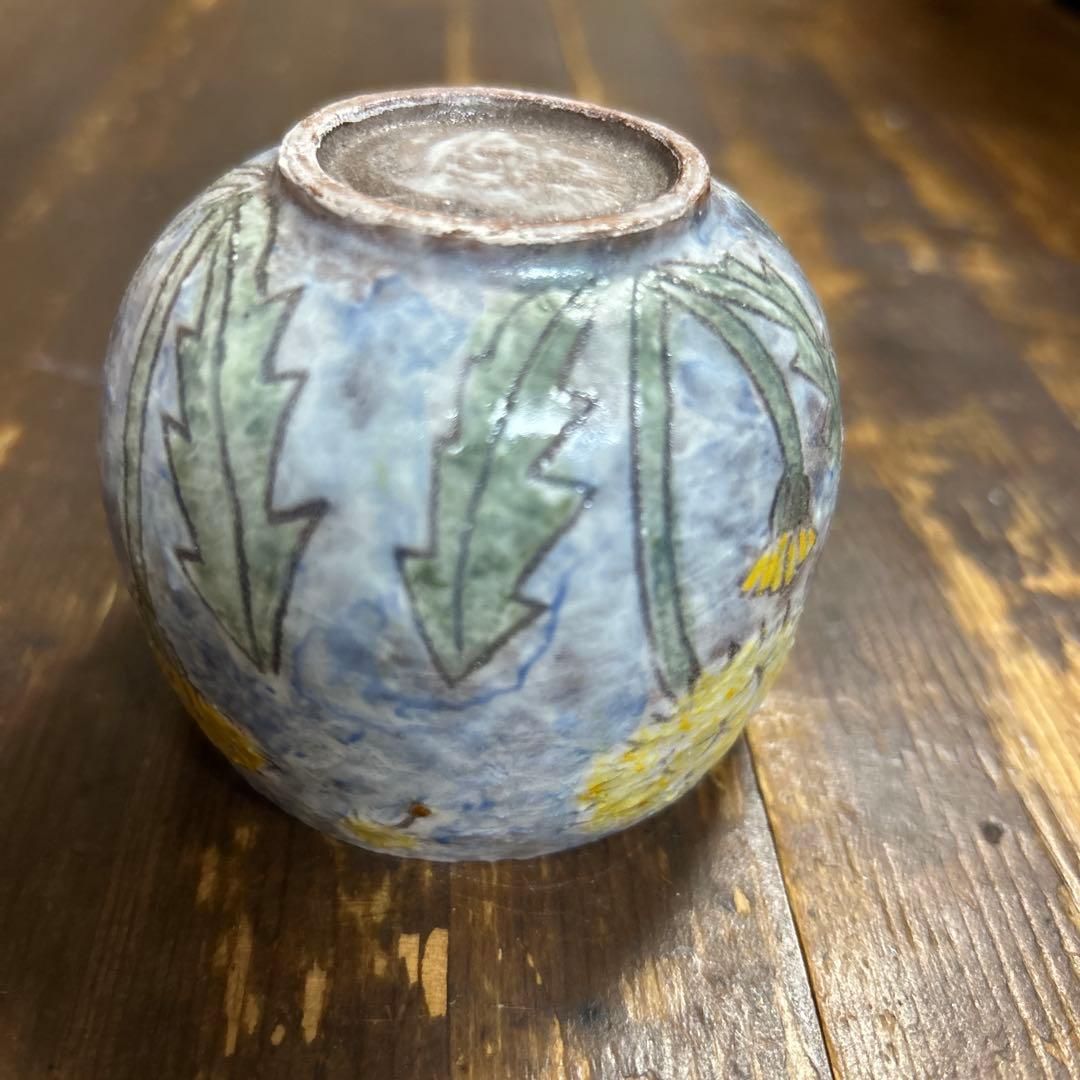 作家　陶芸作家　小物入れ　蓋物　うさぎとたんぽぽ　1点もの
