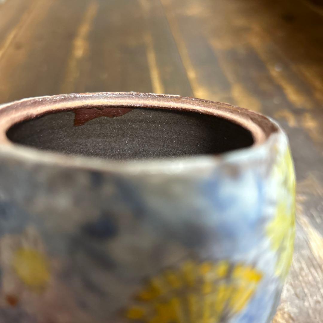 作家　陶芸作家　小物入れ　蓋物　うさぎとたんぽぽ　1点もの