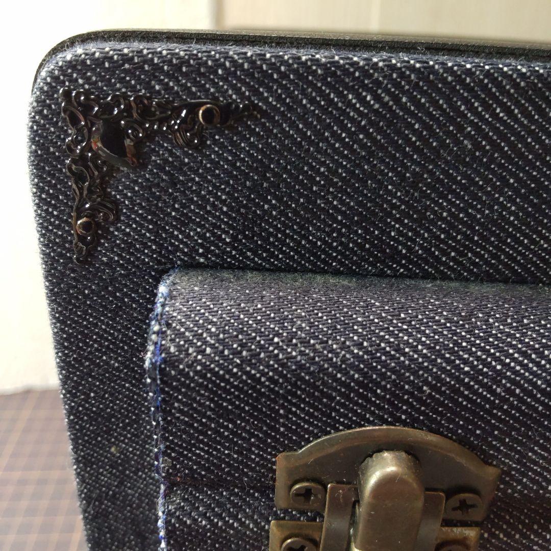 デニム生地小物入れ2段式ミニチェスト