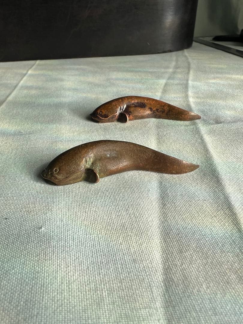 銅製 魚 置物（銘あり）