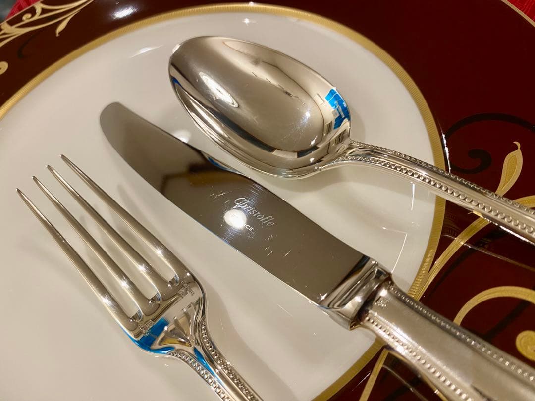 【1組限定アウトレット特価品☆】クリストフル パール テーブルサイズカトラリー