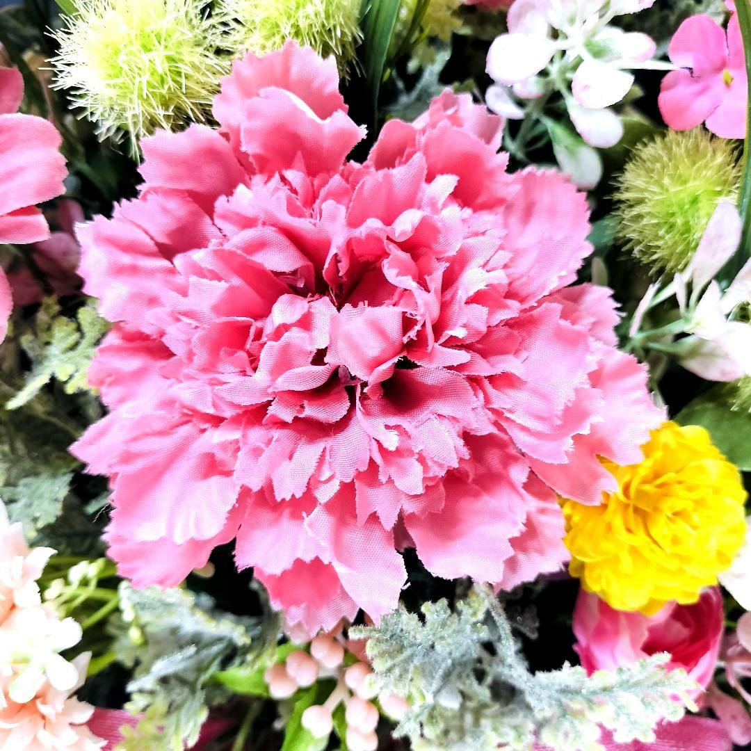 商品名【優花】キュート❤️ピンク系花束風スワッグリース 春リース 玄関リース