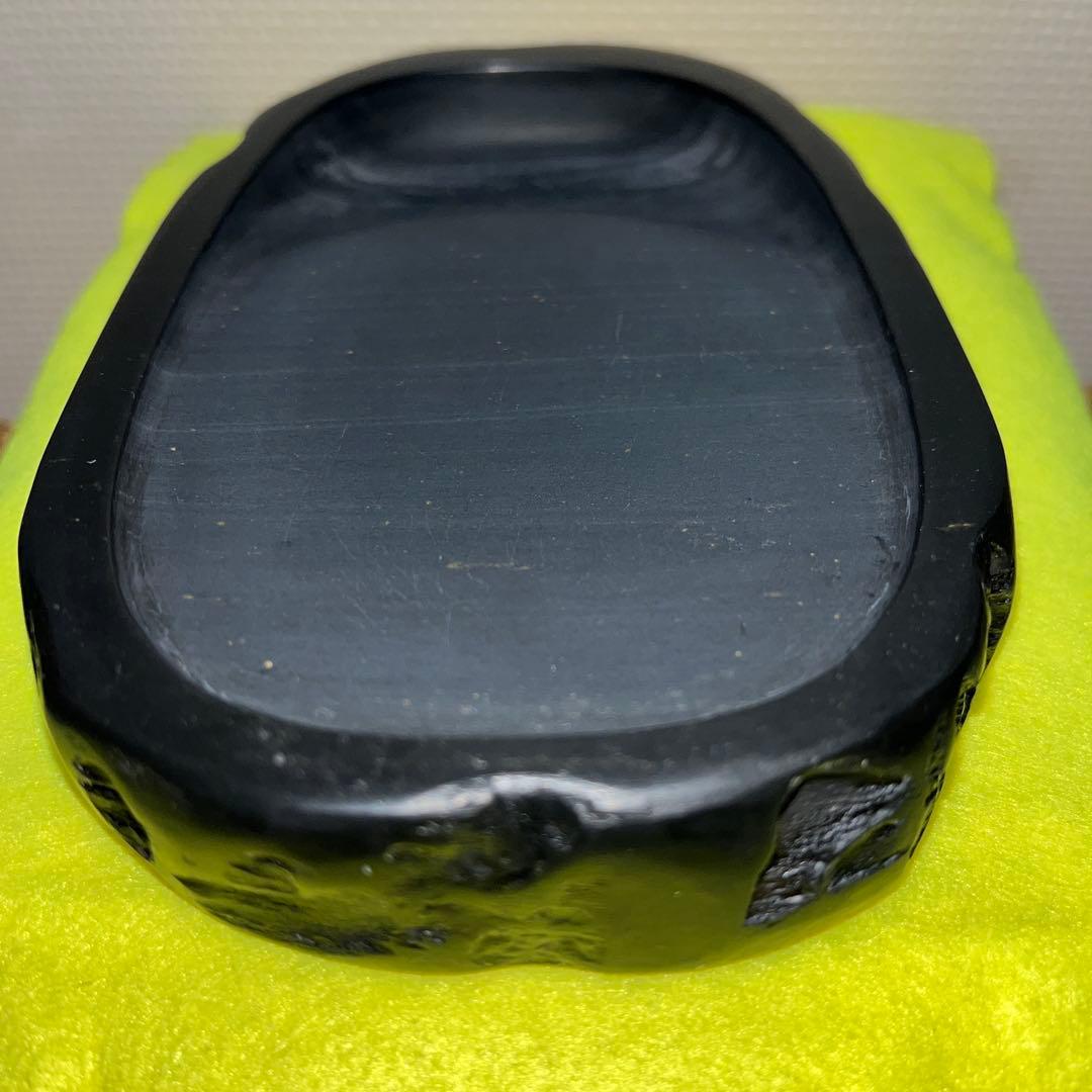 ⭕️雨畑硯　雨畑真石　硯匠　瑞軒　天然硯　マニア好み作品　希少　石紋の星が金色