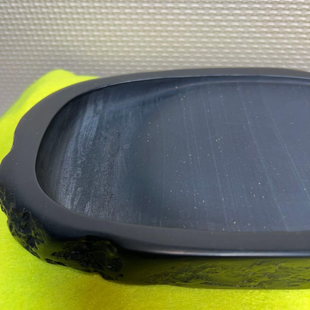 ⭕️雨畑硯　雨畑真石　硯匠　瑞軒　天然硯　マニア好み作品　希少　石紋の星が金色