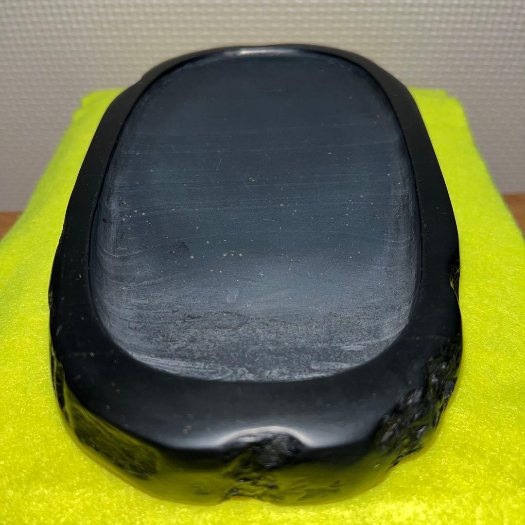 ⭕️雨畑硯　雨畑真石　硯匠　瑞軒　天然硯　マニア好み作品　希少　石紋の星が金色