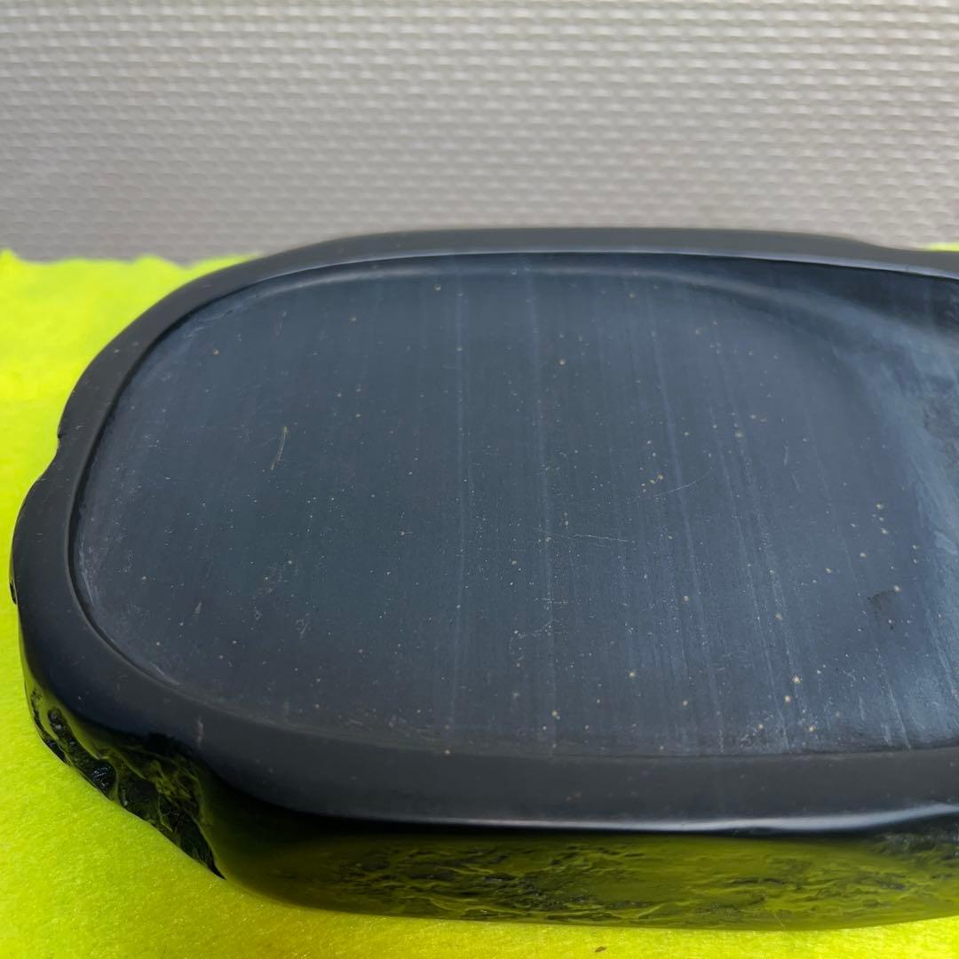 ⭕️雨畑硯　雨畑真石　硯匠　瑞軒　天然硯　マニア好み作品　希少　石紋の星が金色