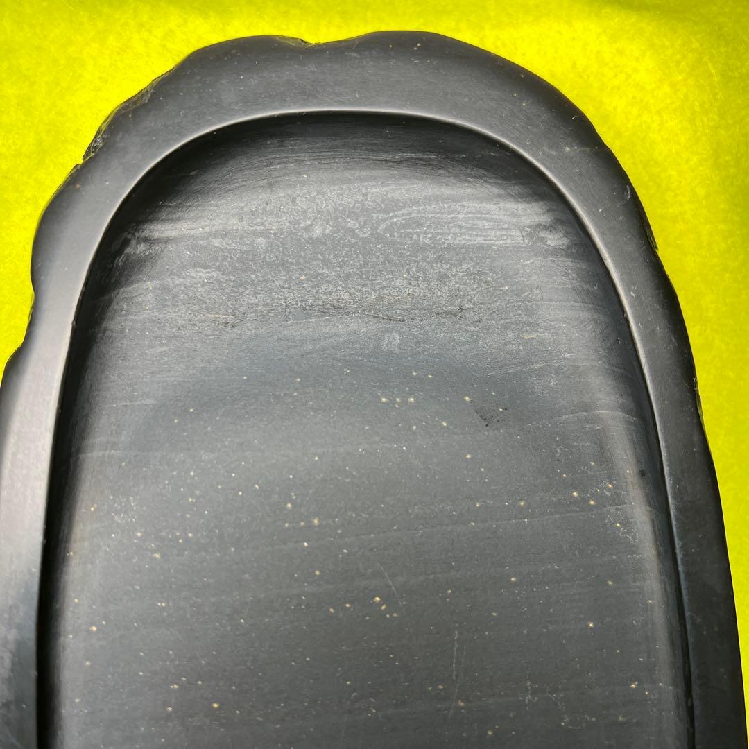 ⭕️雨畑硯　雨畑真石　硯匠　瑞軒　天然硯　マニア好み作品　希少　石紋の星が金色