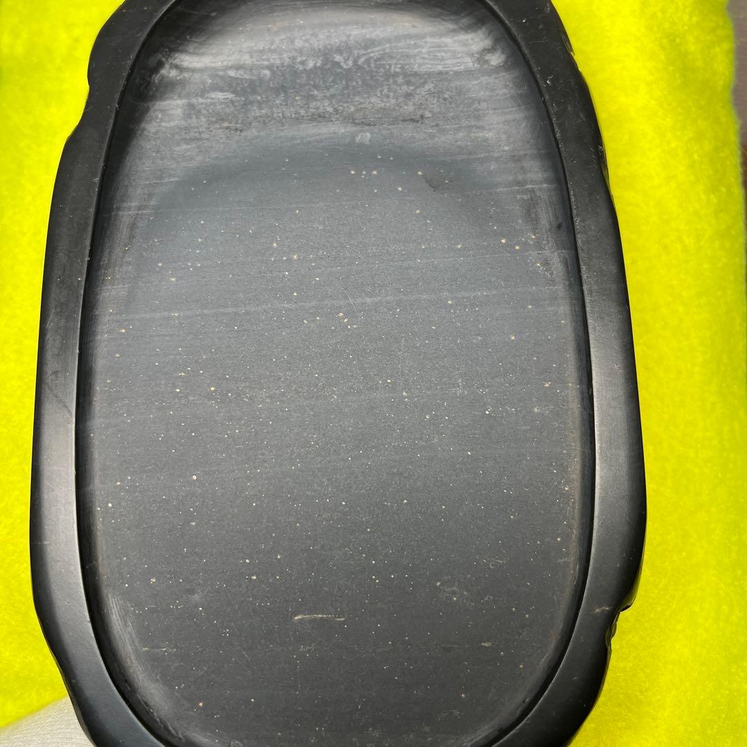 ⭕️雨畑硯　雨畑真石　硯匠　瑞軒　天然硯　マニア好み作品　希少　石紋の星が金色