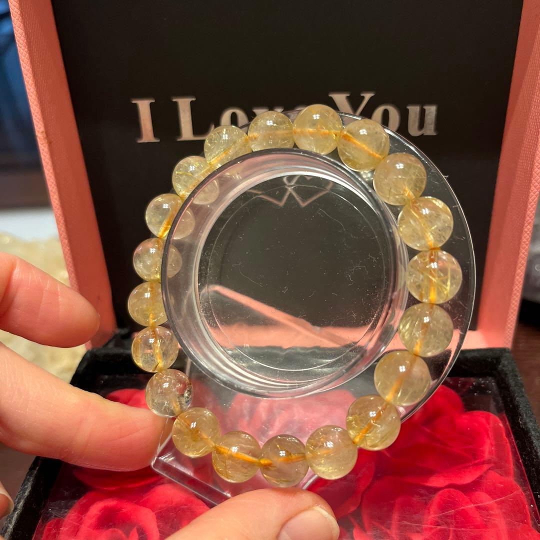 天然石ブレスレット　ゴールドルチルクォーツ タイチンルチルクォーツ