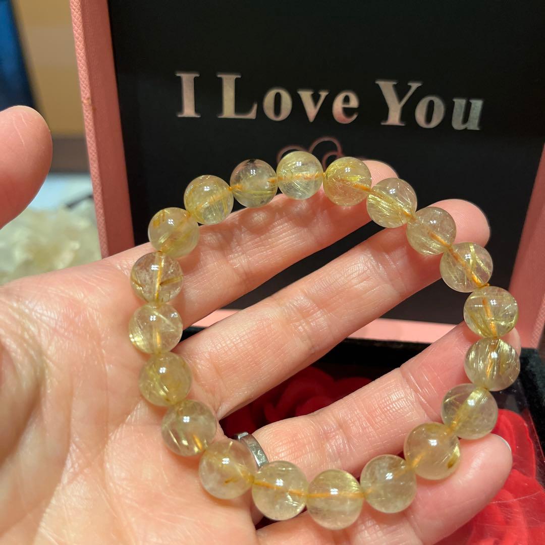 天然石ブレスレット　ゴールドルチルクォーツ タイチンルチルクォーツ