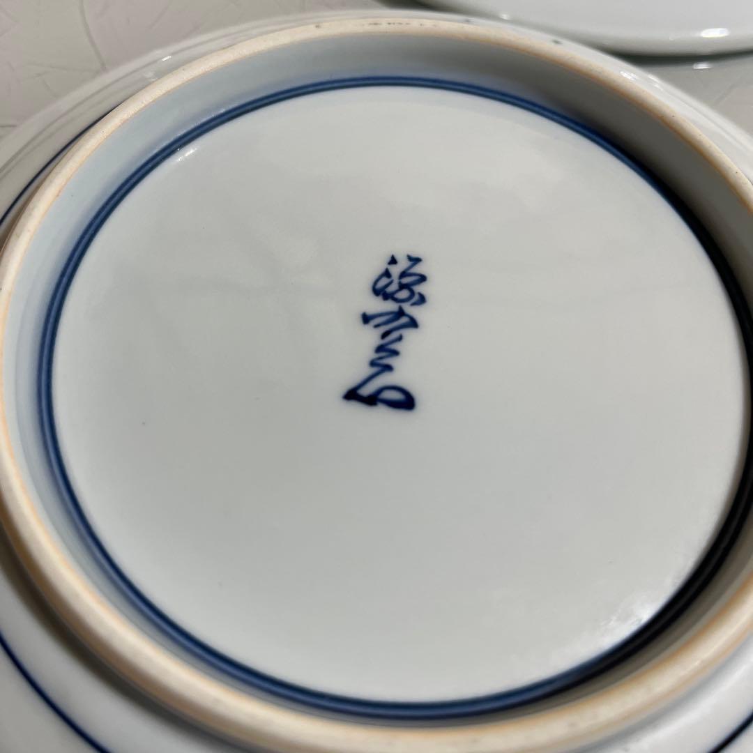 源右衛門　染錦渕家波紋　18.3㎝ 皿4枚（G）