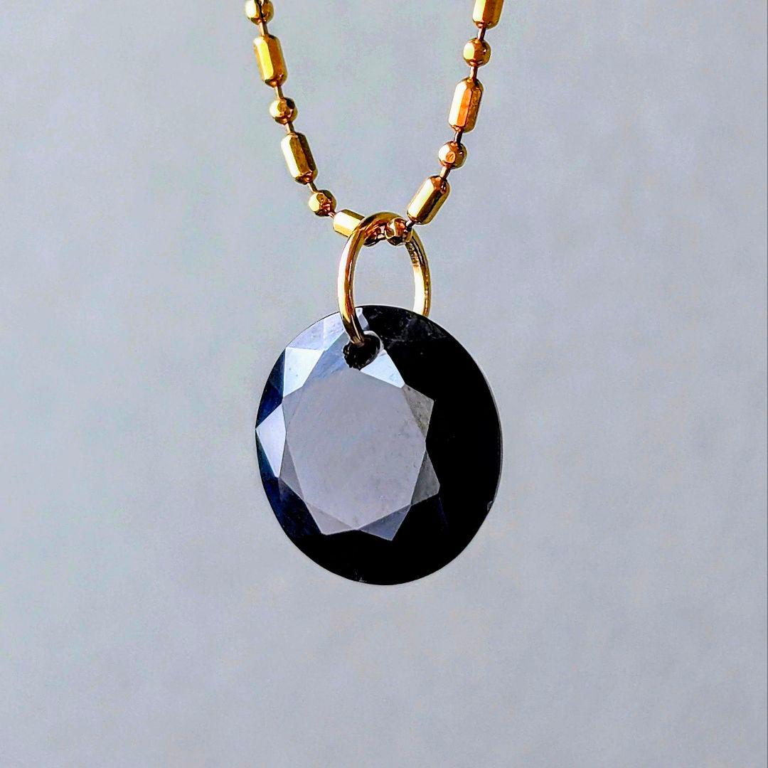 ♢容音♢K18 ブラックスピネル 4.4ct ネックレスチャーム