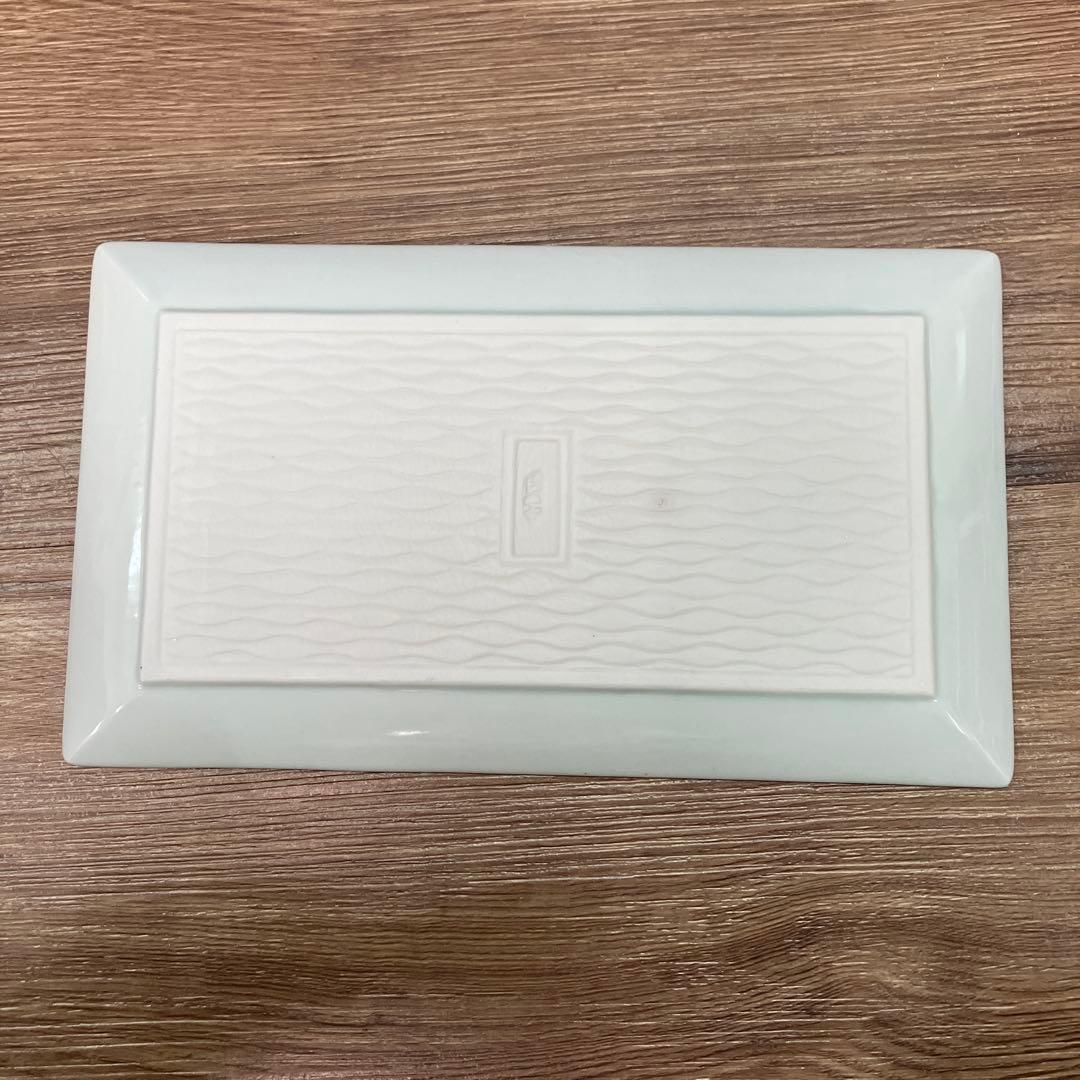D-5 美品 和食器 染付 長皿 5枚セット 陶板飾り付 漆調木箱入り 平皿