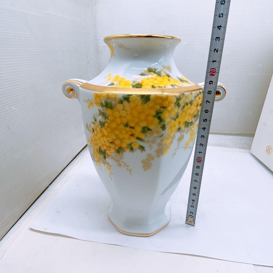 r*o様 大倉陶園 OKURA CHINA 八角 花瓶 ミモザ 82A/5246