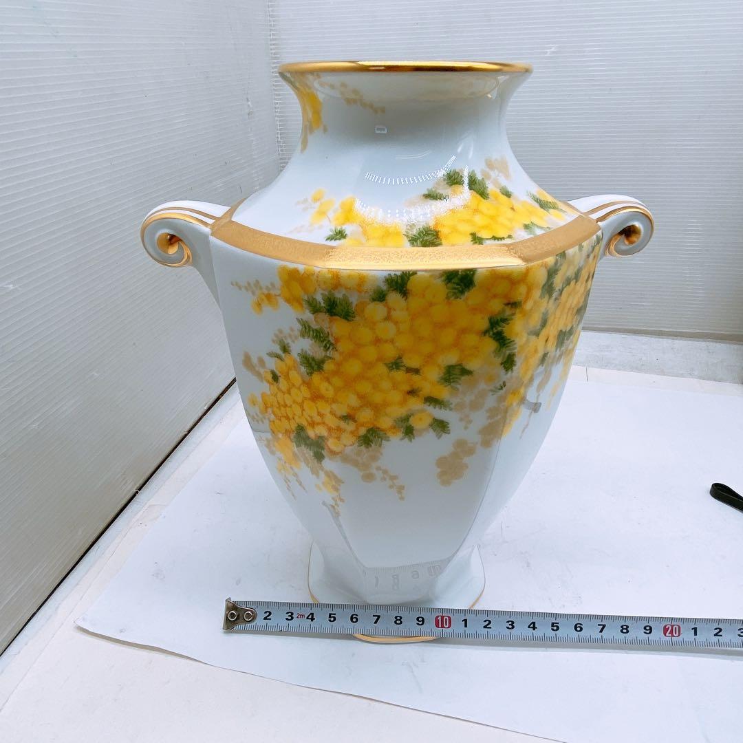 r*o様 大倉陶園 OKURA CHINA 八角 花瓶 ミモザ 82A/5246