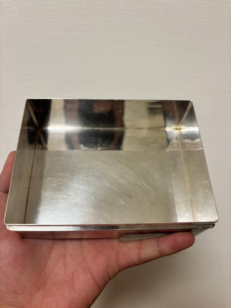 富士絵純銀巻煙草入 在銘 勝則作 純銀 三越製 刻印 在銘 シルバー 774g