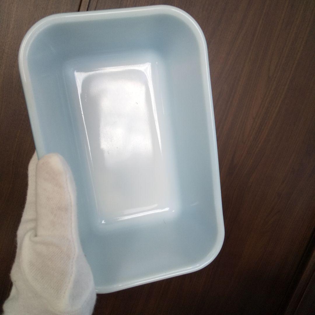 4点セット(蓋含む) 極美品オールドパイレックス レフ保存容器 ブルー中小