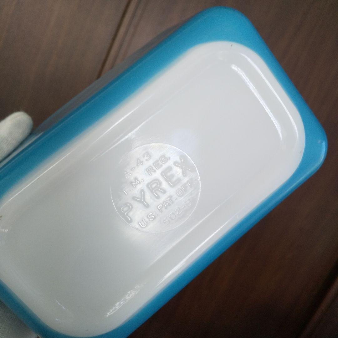 4点セット(蓋含む) 極美品オールドパイレックス レフ保存容器 ブルー中小