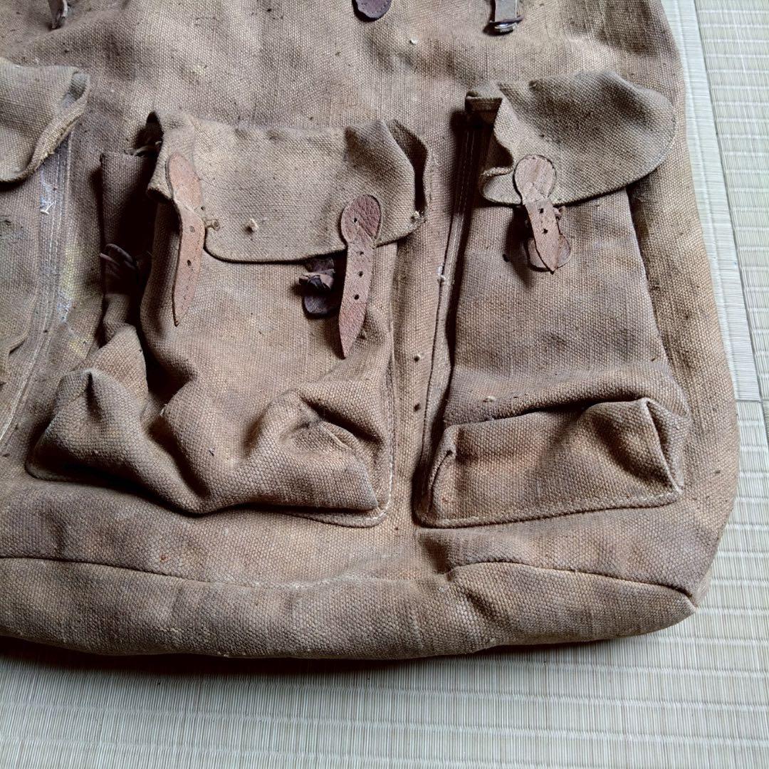 Js42 戦争　戦中　ヴィンテージ 装備袋　軍艦装備 日本軍リュック 昭和レトロ