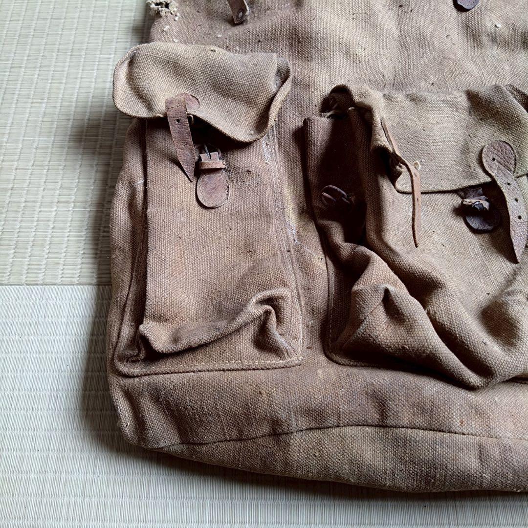 Js42 戦争　戦中　ヴィンテージ 装備袋　軍艦装備 日本軍リュック 昭和レトロ