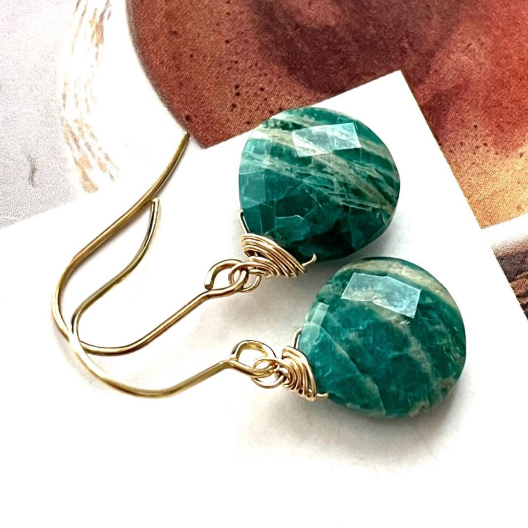 M☺︎ 1点作品☺︎ ロングペアシェイプカーネリアンピアス