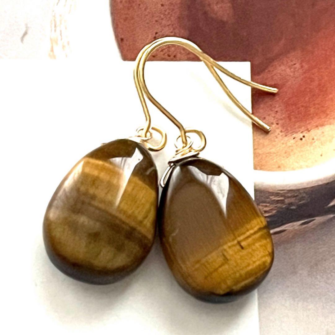 M☺︎ 1点作品☺︎ ロングペアシェイプカーネリアンピアス