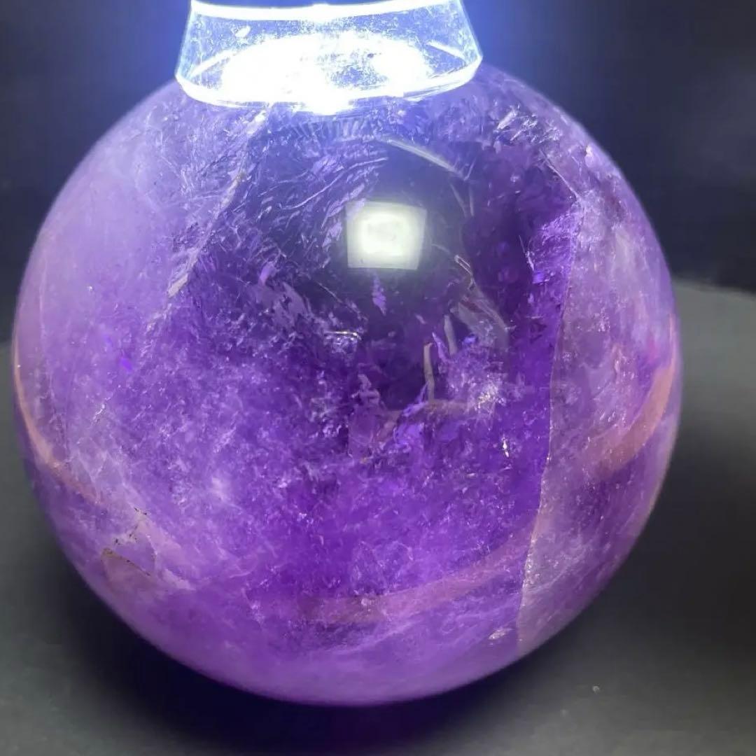 逸品大宝珠アメジスト 紫水晶 レインボー　丸玉 スフィア 天然石 パワーストーン