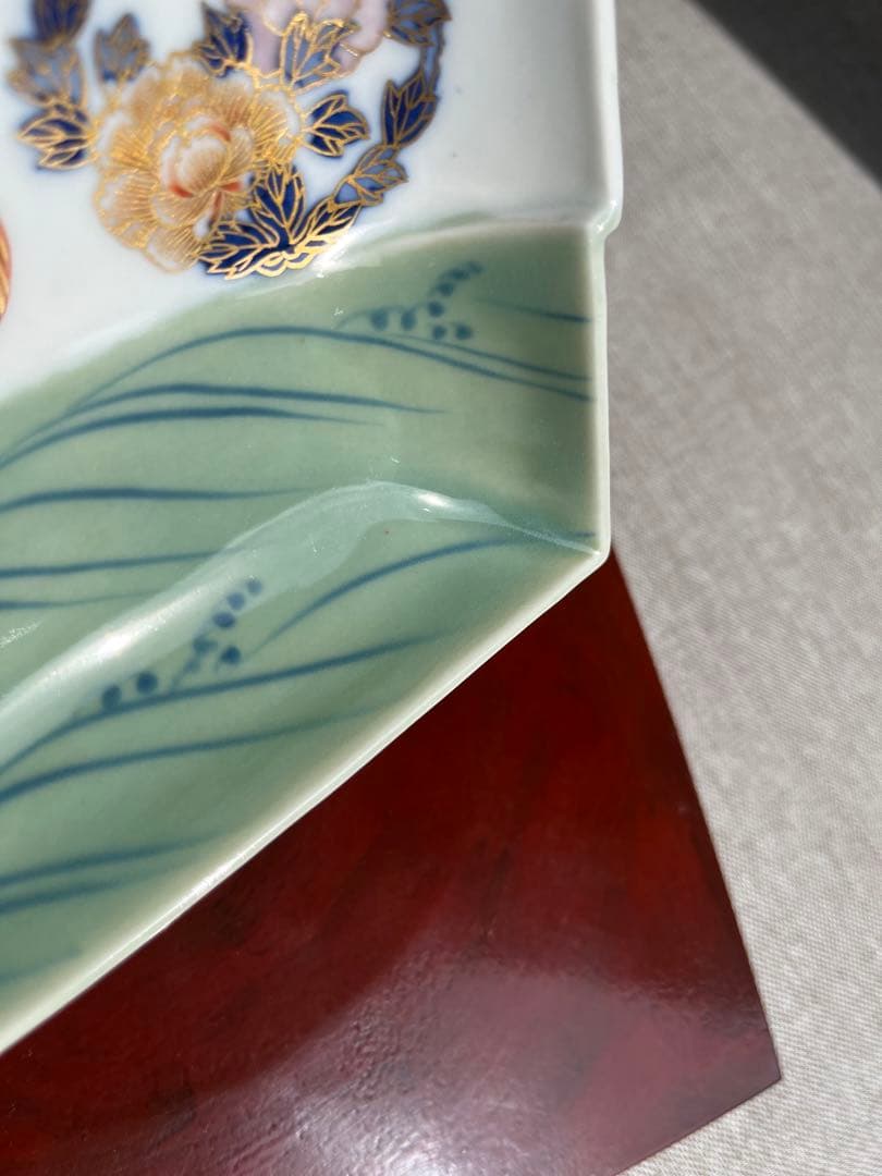 オールド深川　花丸紋　角皿　2枚