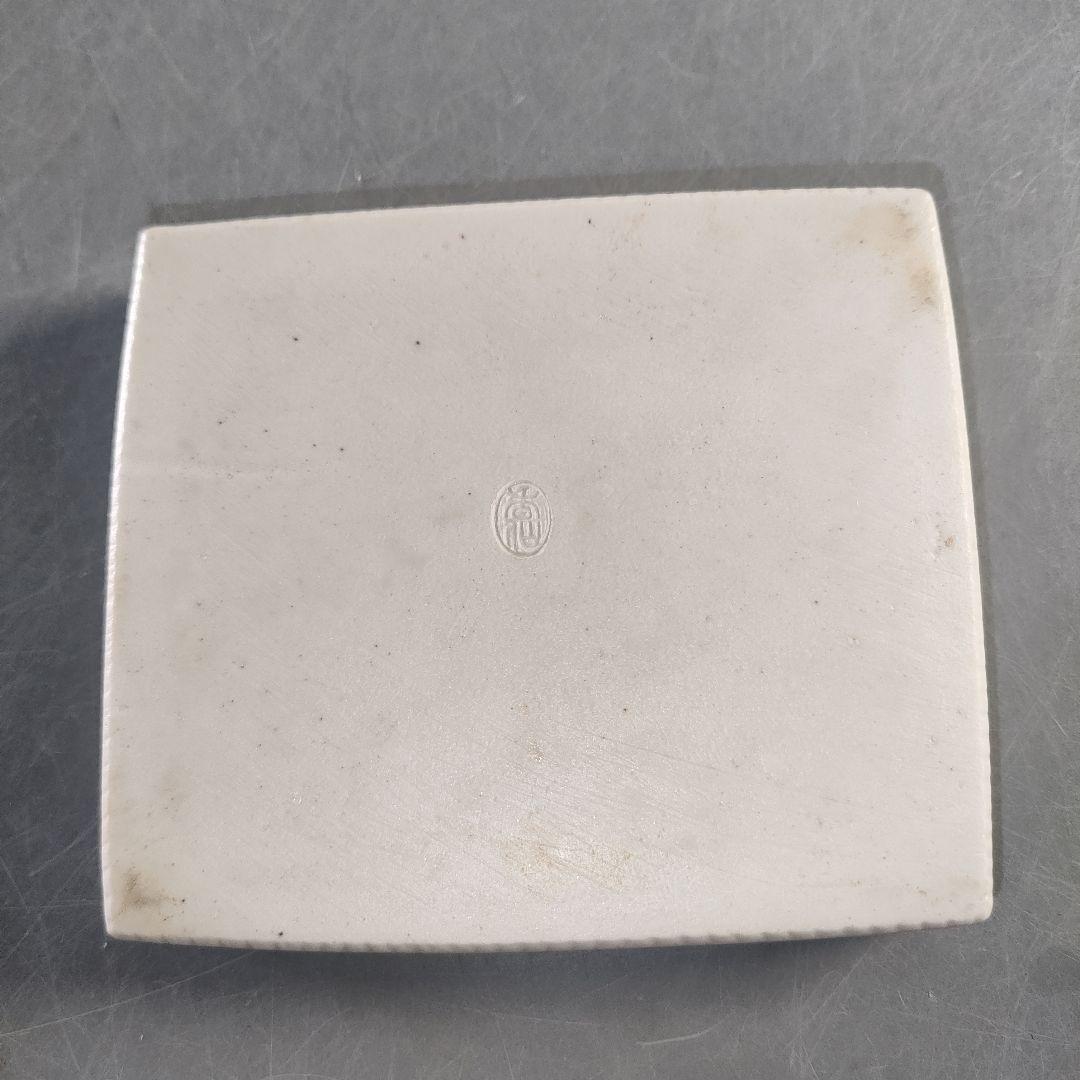 A1317-5/平安香仙 造/角梅絵小皿10客/共箱/銘々皿/飾皿/角皿/盛皿/