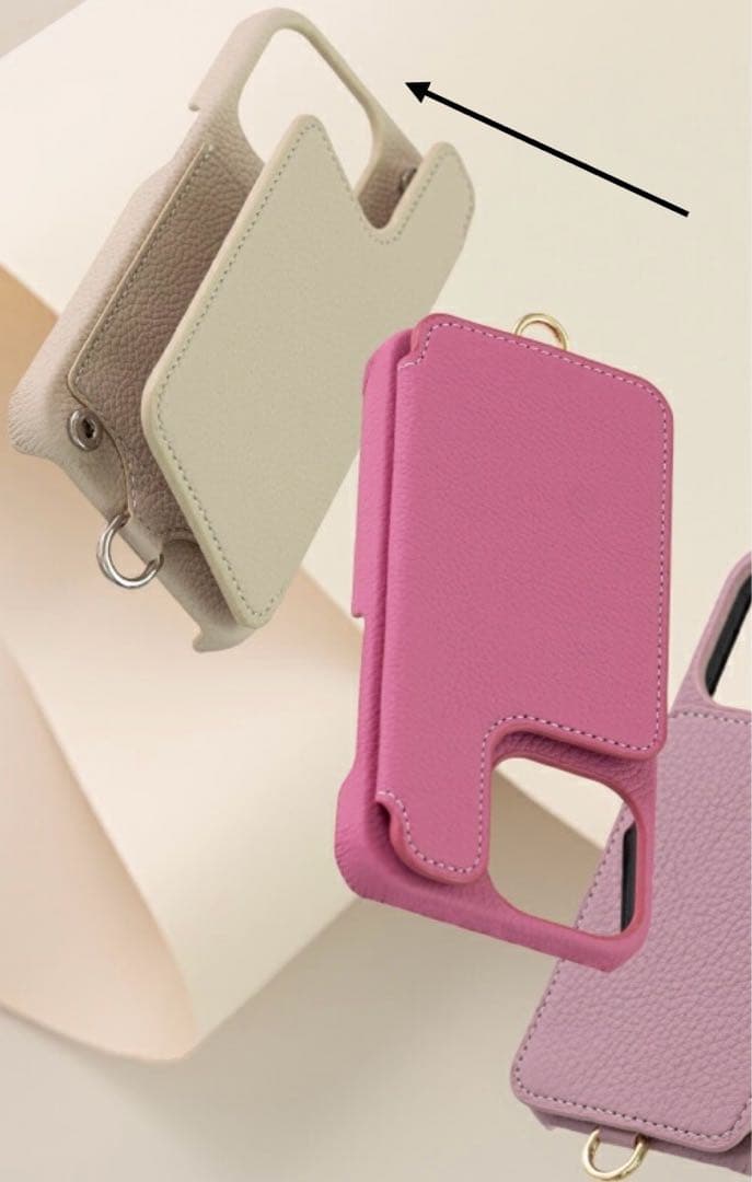 DEMIU iPhone 15 ケース スタッズ ショルダー ストラップ付き