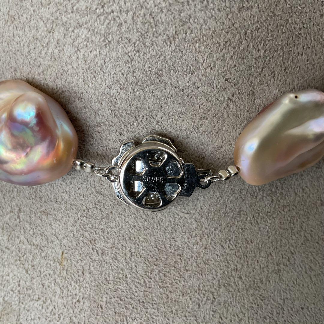 【淡水本真珠★バロック★シルバー★パールネックレス★ハンドメイド★ネックレス】