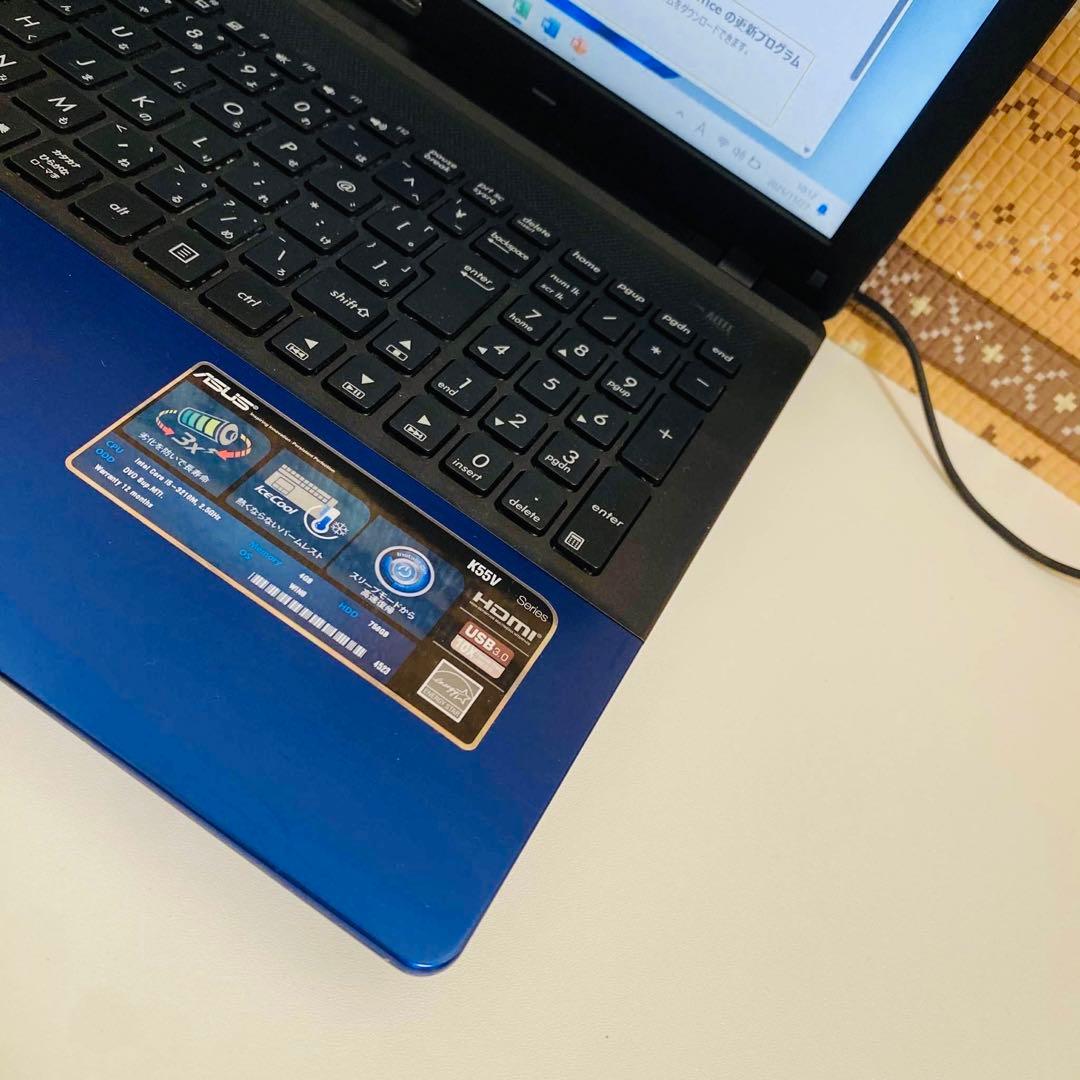 Y880 ASUSノートパソコンi5高速SSDサクサクWindows11オフィス