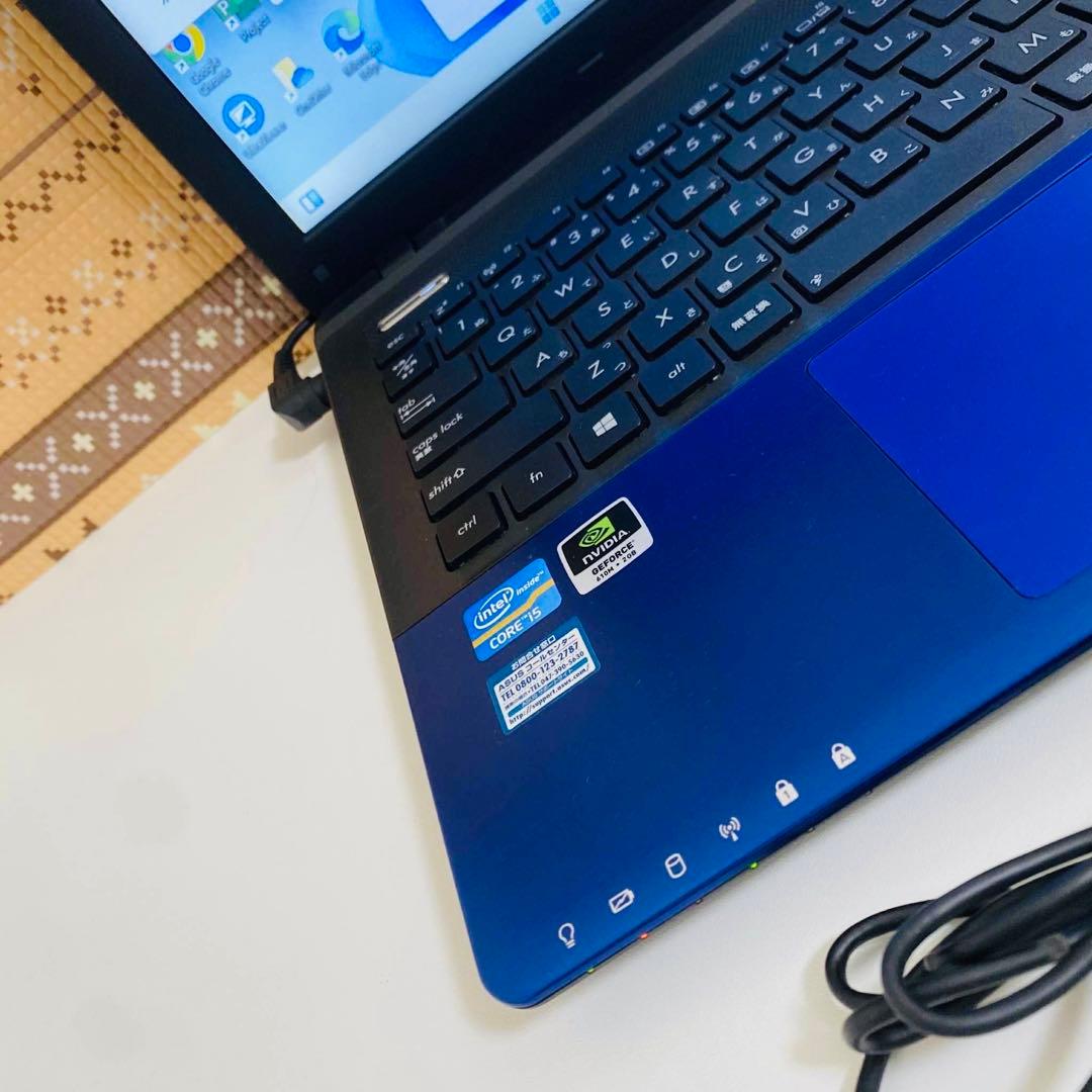 Y880 ASUSノートパソコンi5高速SSDサクサクWindows11オフィス