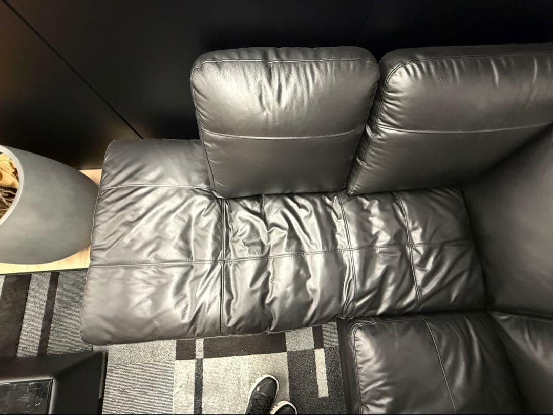 コーナーソファ ブラック 左カウチ