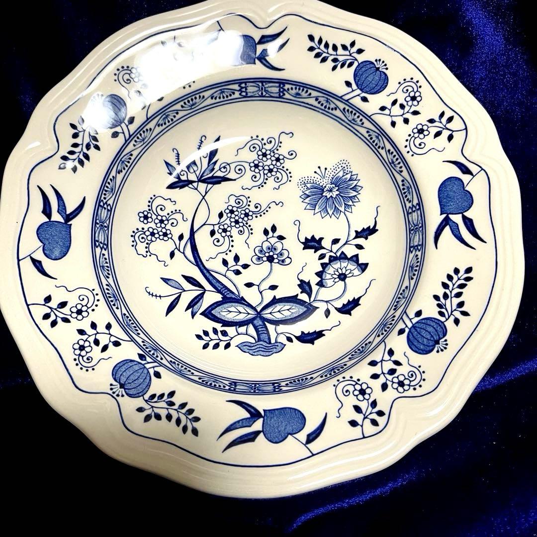NIKKO ７枚　Loire Blue ブルーオニオン 深皿 カレー皿 大皿