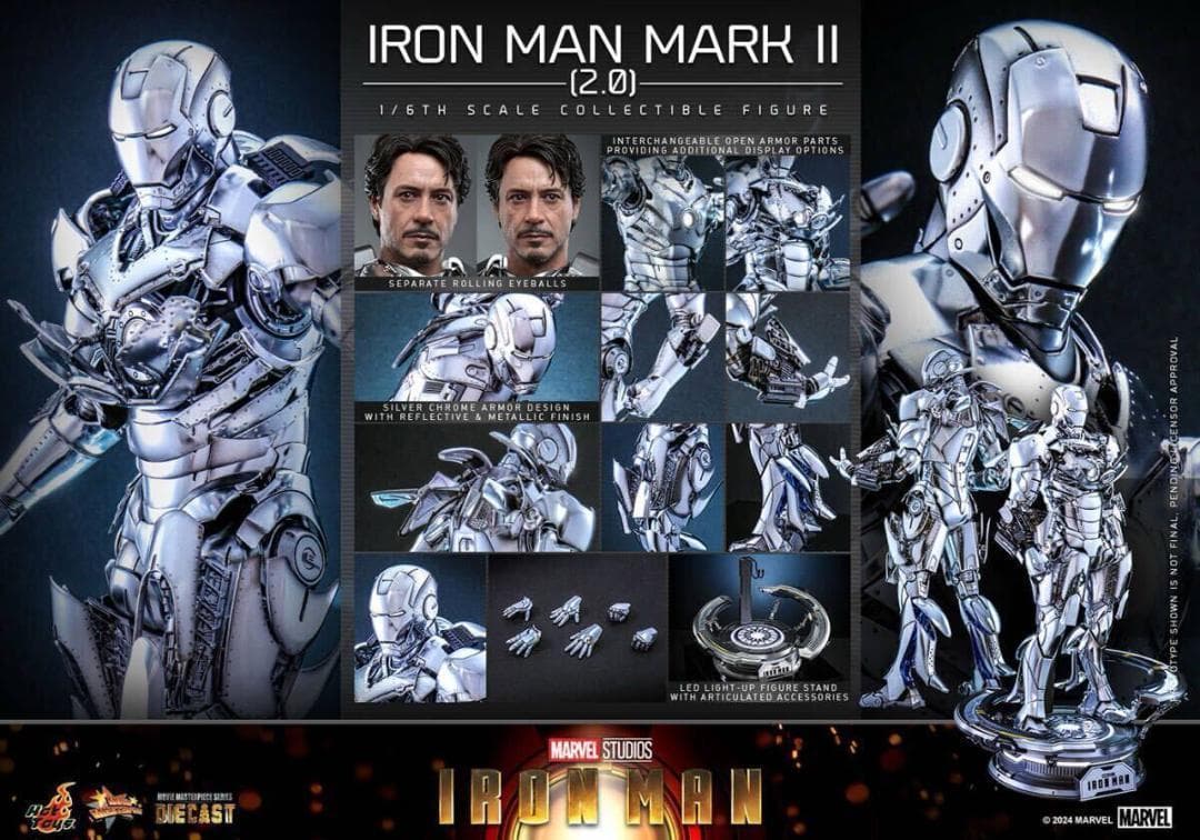 ホットトイズ 1/6 アイアンマン マーク2 2.0版 MMS733D59