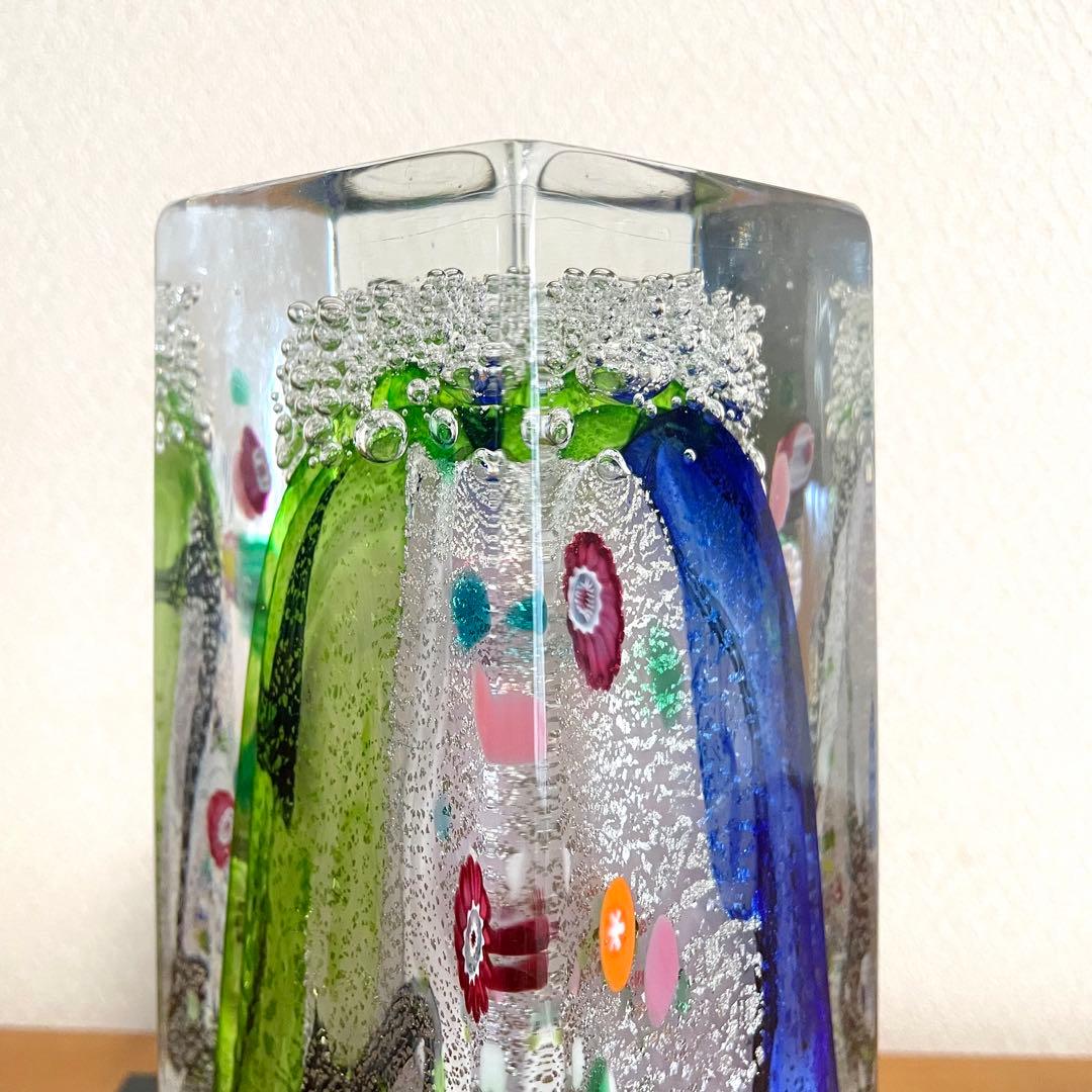 黒木国昭作品　夢光琳ランプ　プラチナ象嵌　サイン有り・箱付き