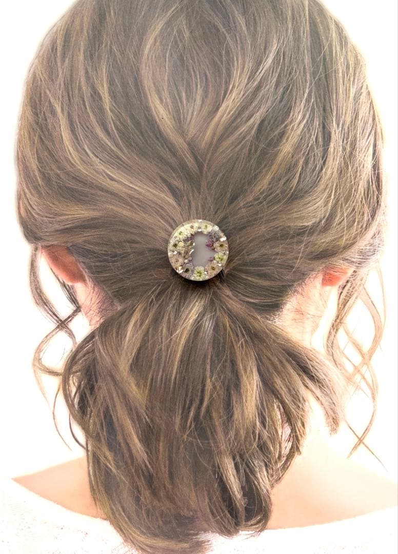 ハンドメイドレジンヘアゴム【B1392】
