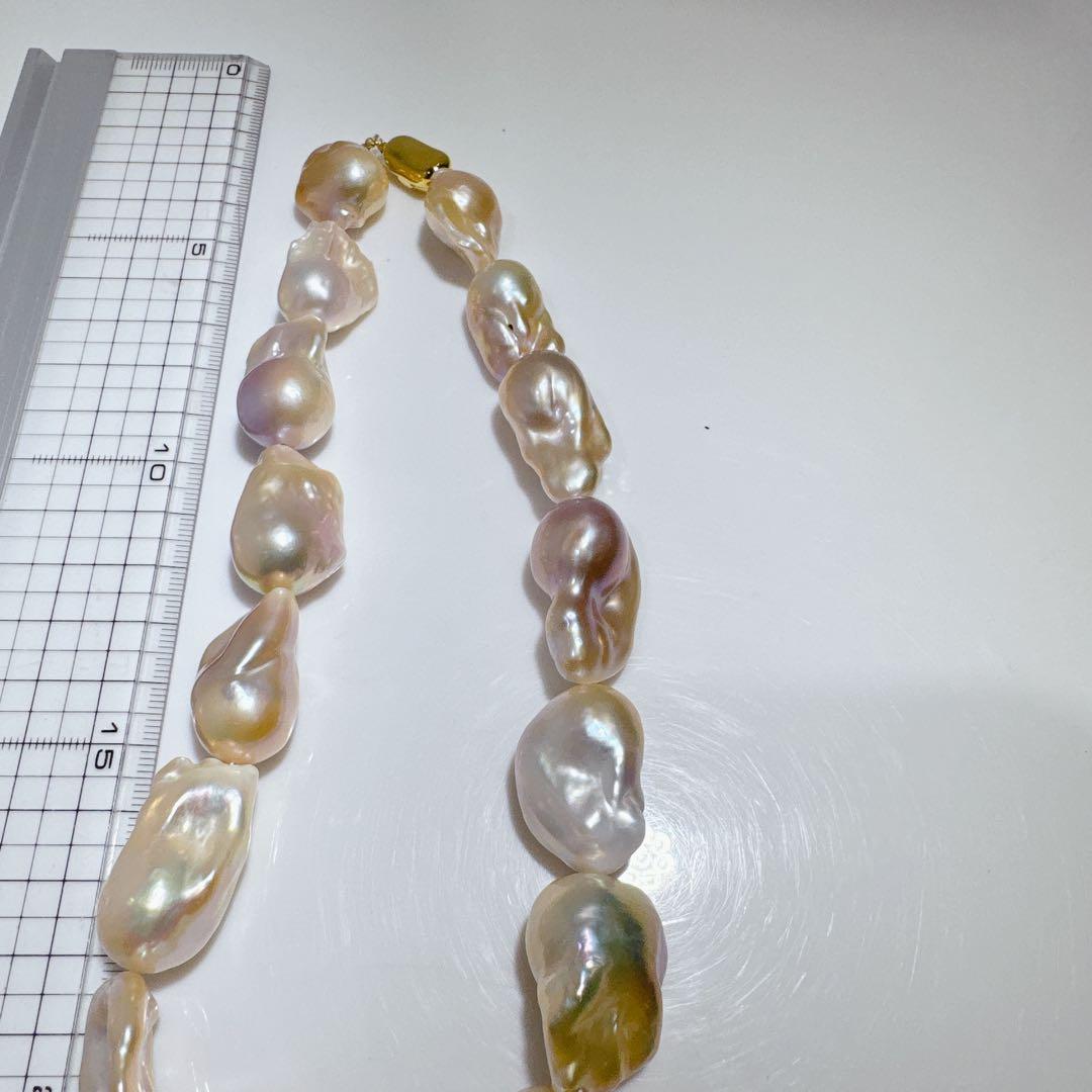 オイスターパール淡水パール美品オイスターパールネックレスNO25-2502